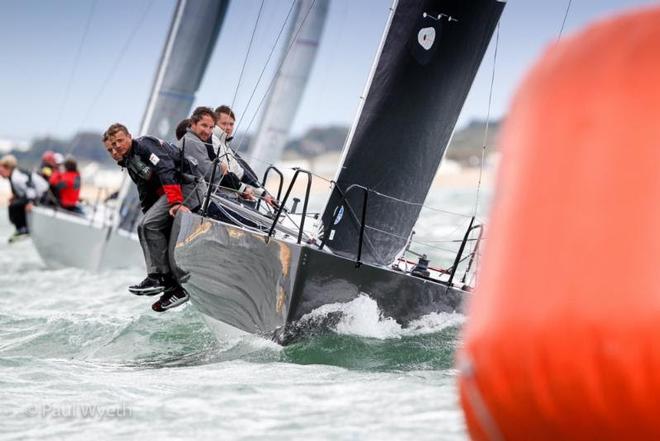 Mark Richmond's Cote approaching the windward mark on day 2 of the Coutts Quarter Ton Cup with Land Rover BAR sailor Nick Hutton on board as bowman ©  Paul Wyeth